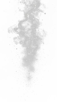 Ascending cloud of bubbles and mist, with dark periphery and specks of light