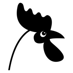 Icono con dibujo sencillo de la cabeza de un gallo o gallina vista de perfil  © teracreonte