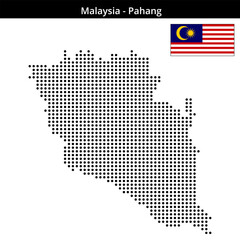 Obraz premium Map of Malaysia region Pahang in medium size dots