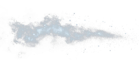 Obraz premium Abstract image of a flowing vaporous stream, featuring white particles on black background