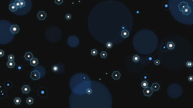 Abstract Blue Bubbles on Dark video Background with Transparent Water Drops, Underwater Liquid Texture and Modern Aqua Bubble Design Illustration Wallpaper