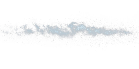 Obraz premium White, wispy cloud-like formation extends horizontally against a stark black background
