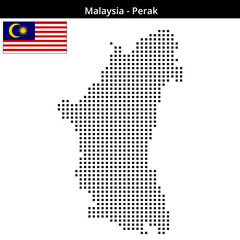 Obraz premium Map of Malaysia region Perak in medium size square dots