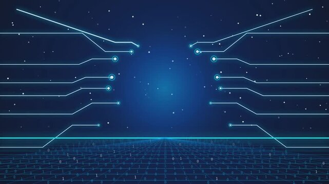 Abstract Blue Technology Background with Digital Heartbeat Graph Star Constellation Data Network and Futuristic Medical Space Illustration Vector Design