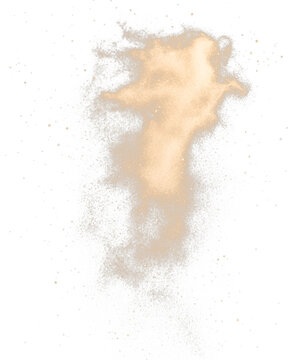 Isolated, beige-toned cloud-like formation on a black background, with subtle pixelation