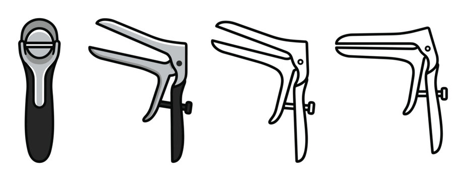 Speculum icons showing medical angles and open positions for exams.