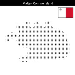 Obraz premium Map of Malta region Comino-Island in small size square dots