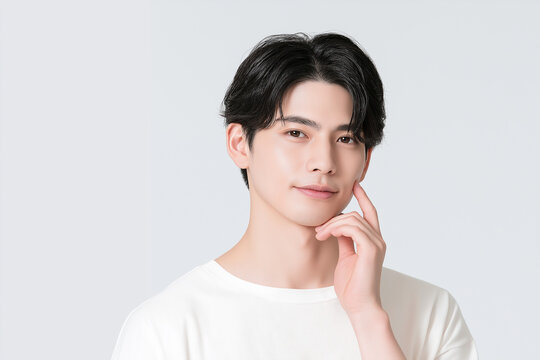 美容, 男性, メンズ美容, スキンケア, 化粧品, メンズコスメ, 若い男性, 美肌, アジア人, 日本人, フェイシャル, メンズメイク, 美容液, 保湿, クリーム, エイジングケア, 美容医療, メンズエステ, 美容クリニック, 肌ケア, ナチュラルメイク, 透明感, ツヤ肌, 清潔感, モデル, ポートレート, クローズアップ, ハンサム, 中性的, 韓国風, ヘアスタイル, メンズヘア