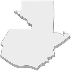 3D map dimension - continent North America country Guatemala © badrpost