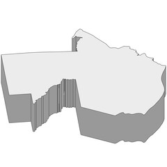 3D map dimension - continent North America country Guatemala © badrpost