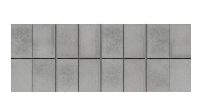 modern modular concrete panel tiles isolated on transparent background