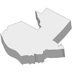 3D map dimension - continent North America country Guatemala © badrpost