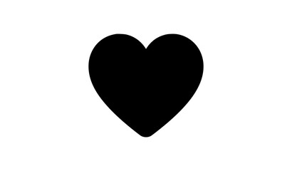 Fototapeta premium Black Heart Icon Vector with Minimal Love Symbol for Logo Branding and Modern Digital Design Projects