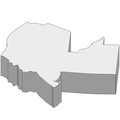3D map dimension - continent North America country Guatemala © badrpost