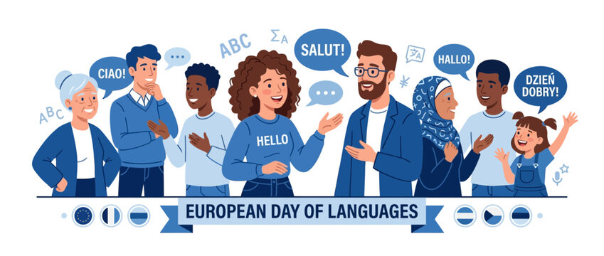 Diverse People Communicating Multilingual Greetings
