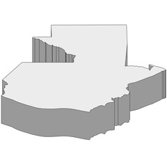 3D map dimension - continent North America country Guatemala © badrpost