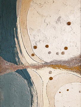 Zen & Minimalist Focus on harmony, rhythm, and meditation, The swept, rhythmic lines of deep slate and teal serve as visual paths, guiding the eye through sweeping arcs and vertical currents.
