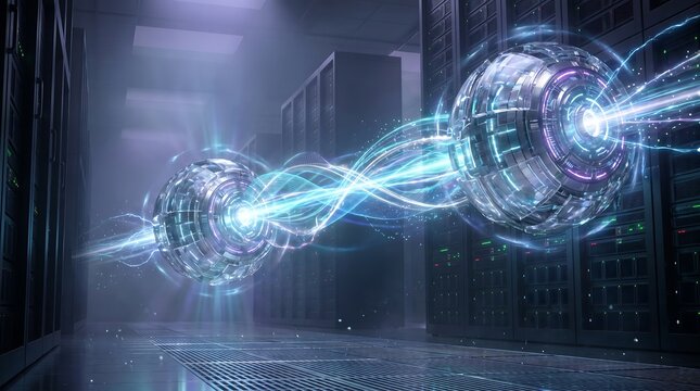 Futuristic data processing core with glowing energy streams processing technology futuristic computing advanced infrastructu
