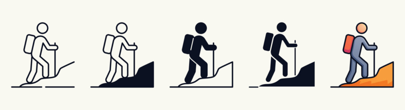 Hiking Icons Set