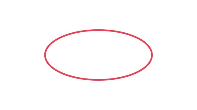 4K Circle marker with drawing effect. Red Circle Maker Circle Loopable with transparent background. red circle drawn, red marker pen style, doodle red circle marker and underline stroke,