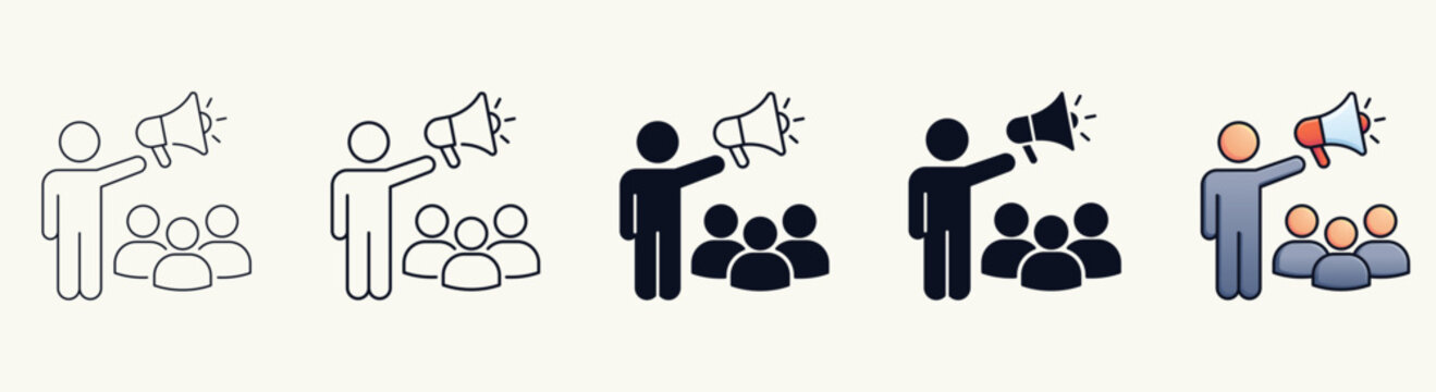 Announcement Megaphone Icons Set