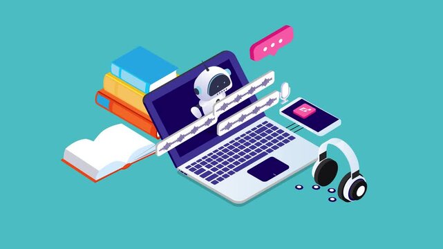 Voice Generator and Audiobook Audio Technology 3d animation cartoon