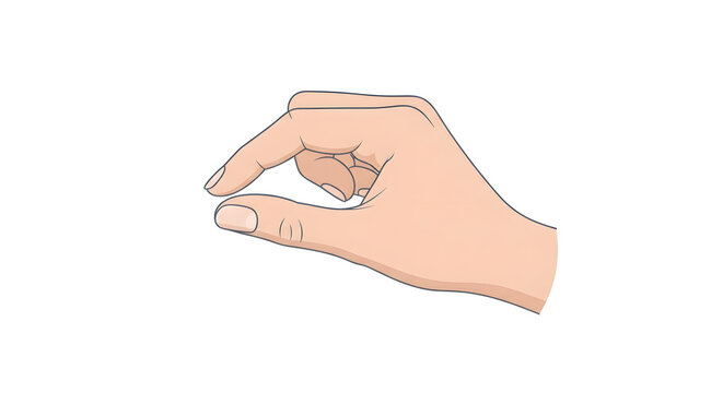 Precision pinch hand gesture holding tiny object