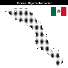 Obraz premium Map of Mexico region Baja-California-Sur in medium size dots