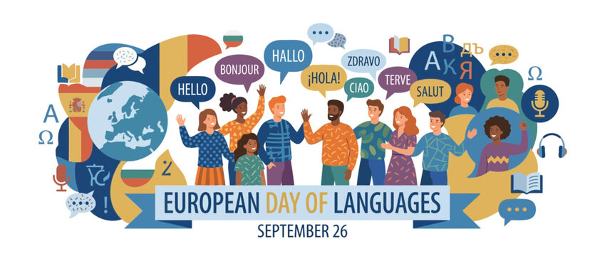 Diverse People Celebrating International Languages and Cultures