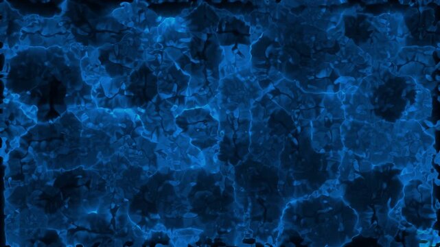 Abstract blue organic pattern with dark voids during cinematic movement