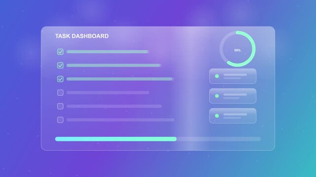 Digital task management dashboard interface on gradient background