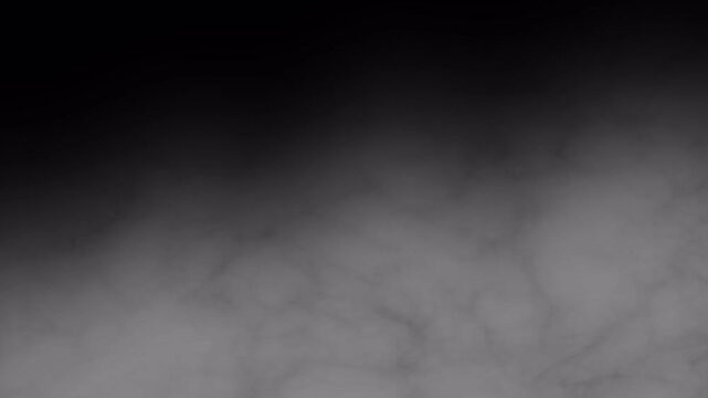 Rising wall of endless smoke steam over black background. alpha channel. 4k video