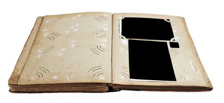 Vintage Open Book with Blank Pages