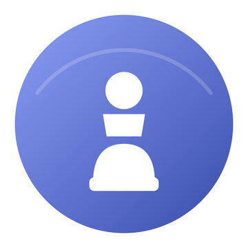 user icon on blue button