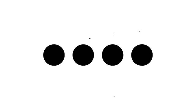 Minimalist animation of black ball bouncing on a clean white background