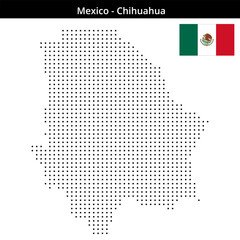 Fototapeta premium Map of Mexico region Chihuahua in small size square dots
