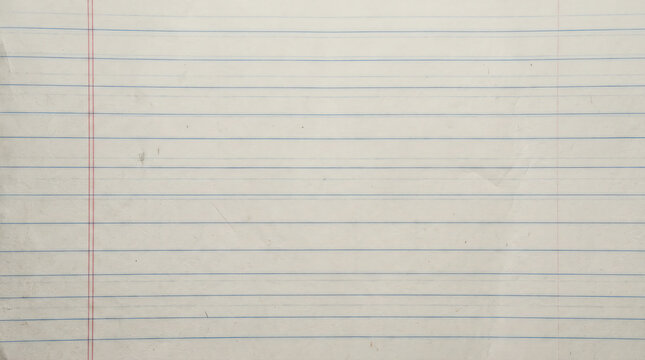 Blank lined paper with red margin, perfect for notes or writing.