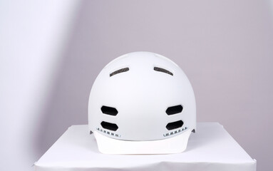 Fototapeta premium White bicycle helmet