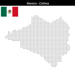 Fototapeta premium Map of Mexico region Colima in small size square dots