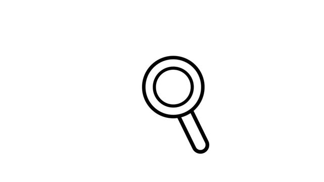 Minimal Search Magnifying Glass Icon on green Background.