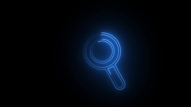 Minimal Search Magnifying Glass Icon on green Background.