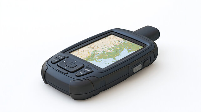 Handheld GPS Navigator Isolated on White Background
