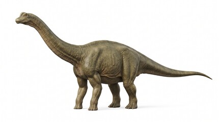 Brachiosaurus dinosaur 3D illustration on white background, prehistoric sauropod with long neck, realistic jurassic herbivore creature for education © muhammad