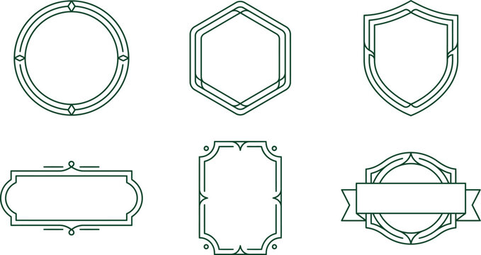 Elegant Vintage Badge Border Collection Decorative Frame Vector