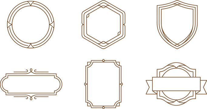 Classic Ornamental Badge Frame Collection Decorative Vector Set