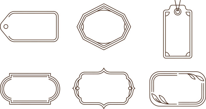 Decorative Vintage Label Badge Collection Elegant Vector Illustration