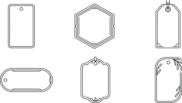 Vintage Hanging Tag Label Collection Decorative Vector Set