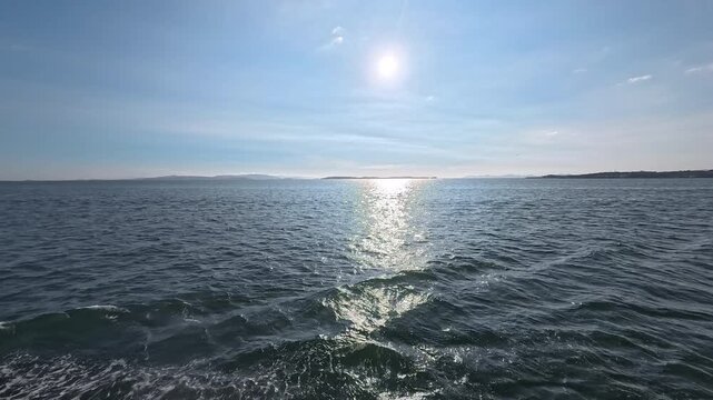 Textured ocean water landscape with wave movement under daylight for natural element background