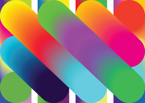 Colorful Square Circle Shape Blending Effect Vector