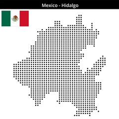 Fototapeta premium Map of Mexico region Hidalgo in medium size square dots